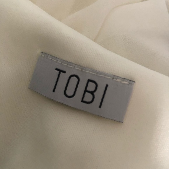✨TOBI Off With Your Shoulders White/Cream Dress Size S - Picture 7 of 7